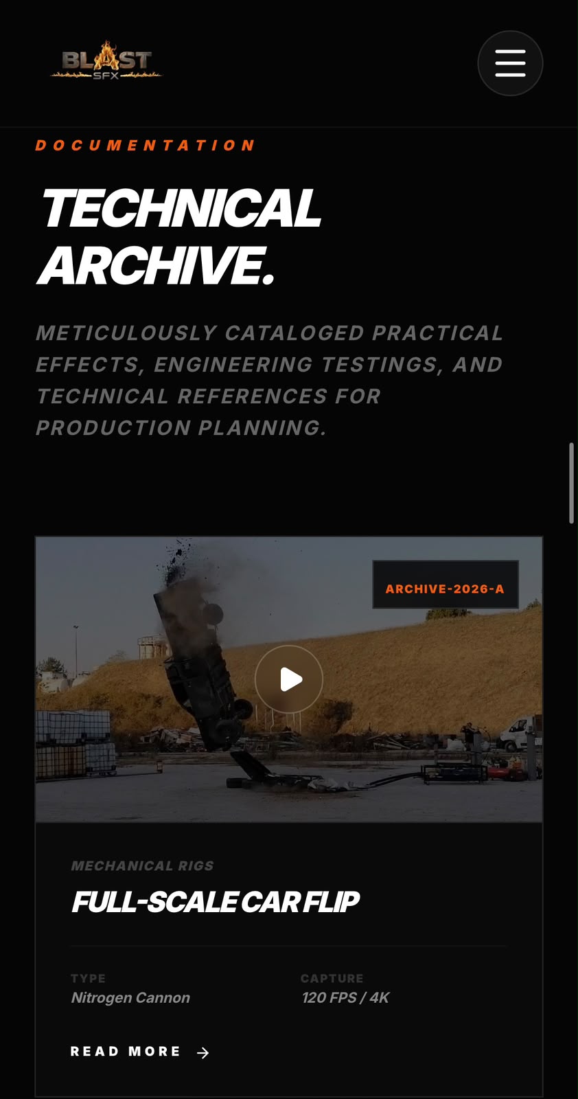 Blast SFX — Technical Archive, mobile