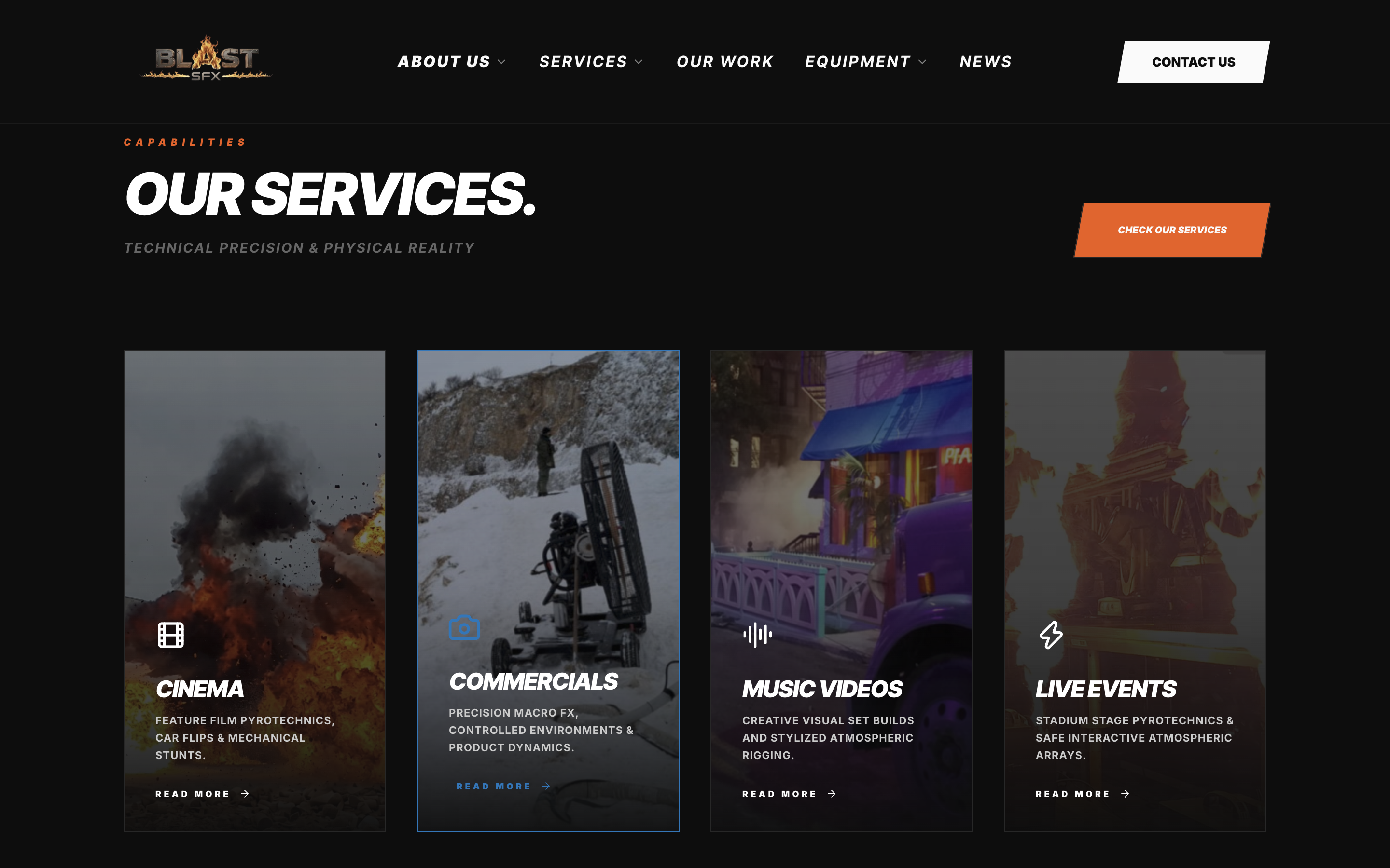 Blast SFX — service cards and technical archive