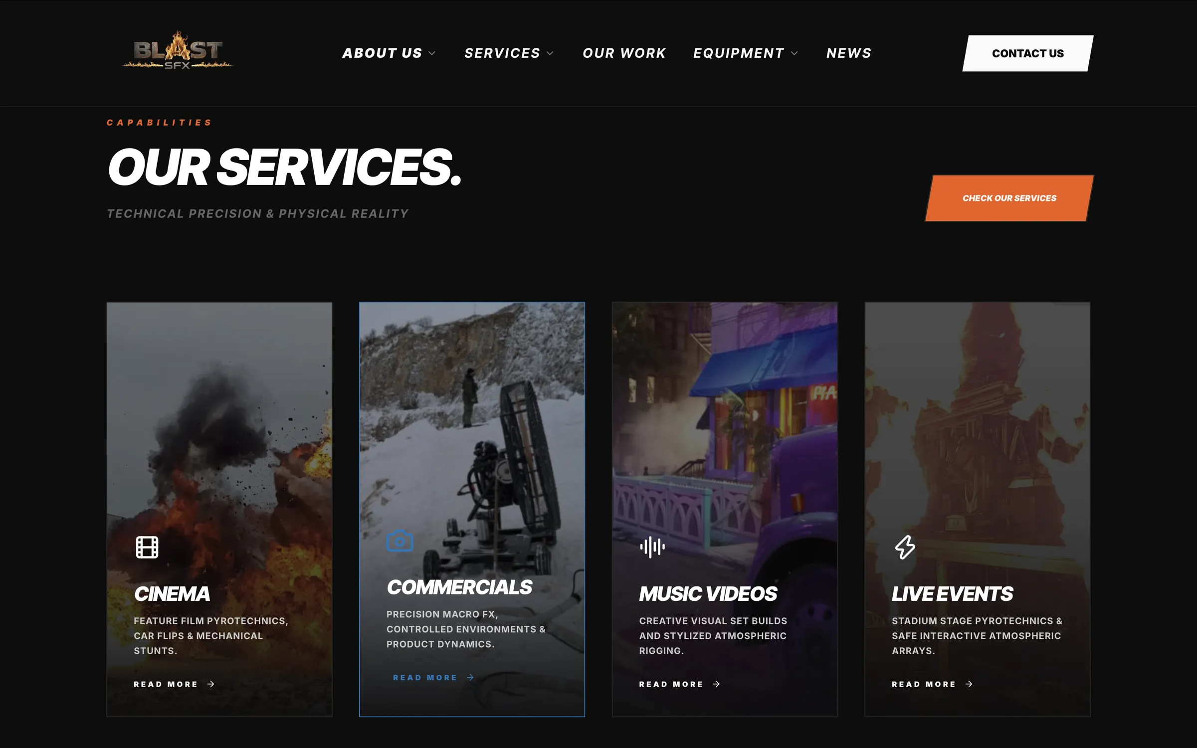 Blast SFX — service cards and technical archive