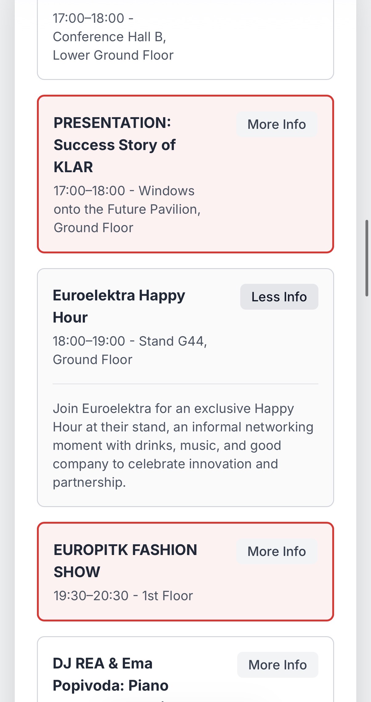 Conference Registration — progressive details, mobile