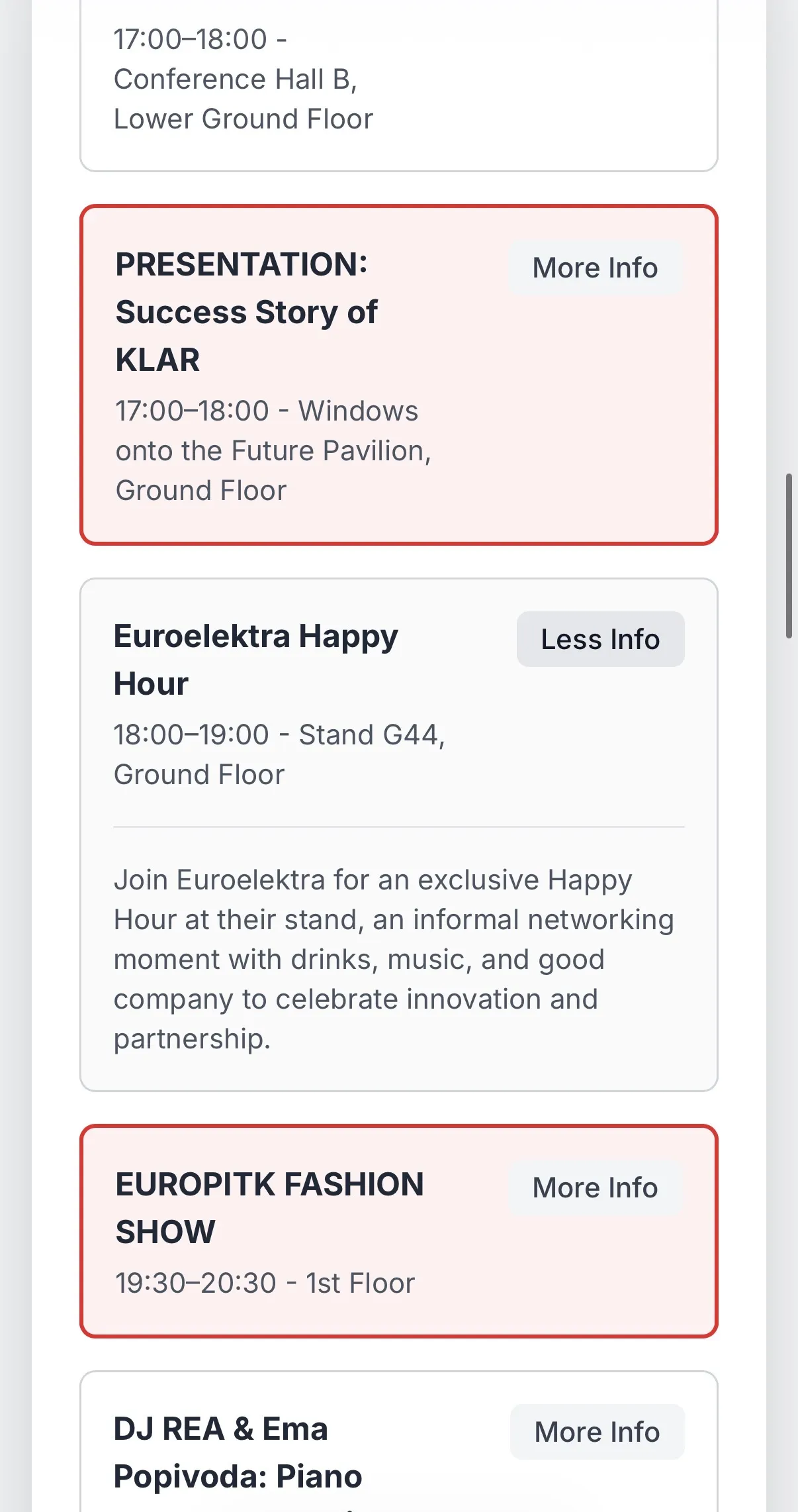 Conference Registration — progressive details, mobile