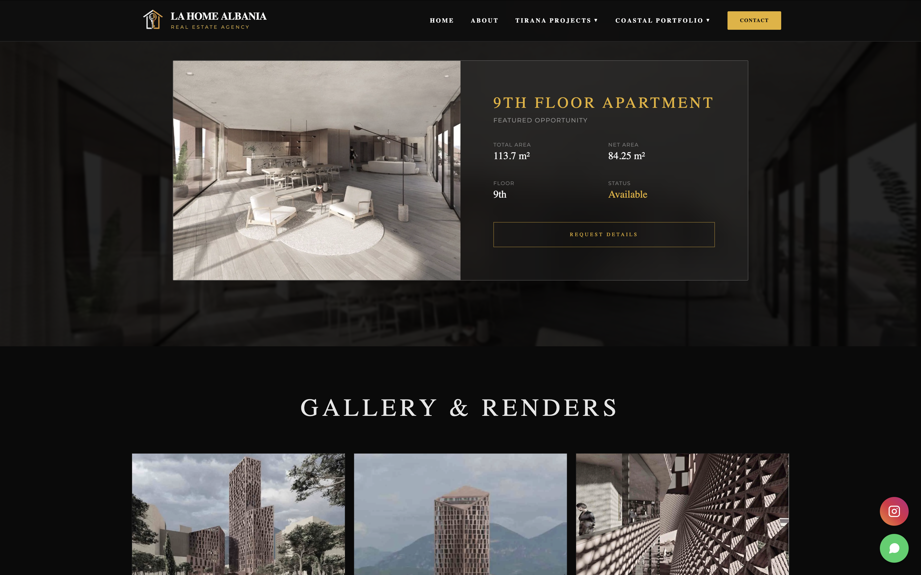 La Home Albania — luxury property detail card