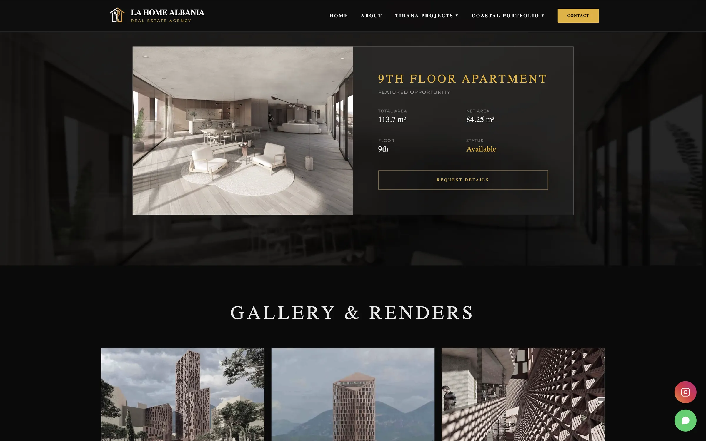 La Home Albania — luxury property detail card