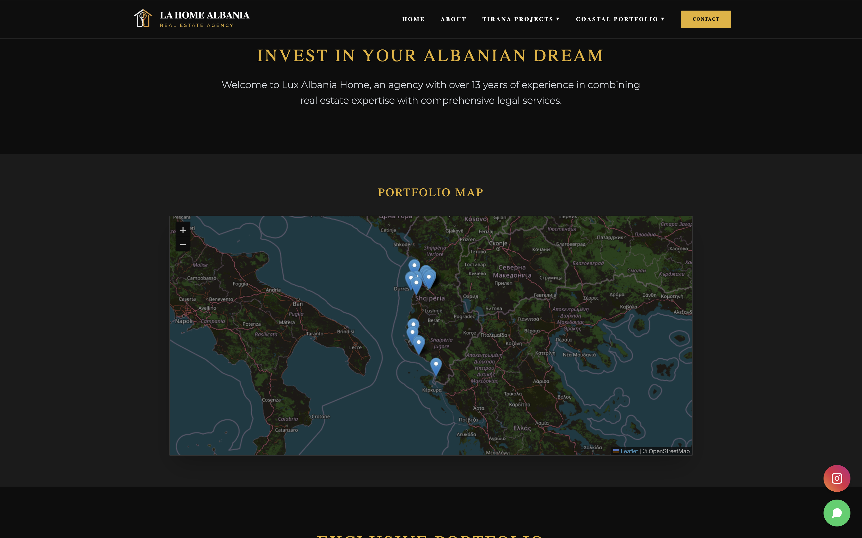 La Home Albania — interactive portfolio map