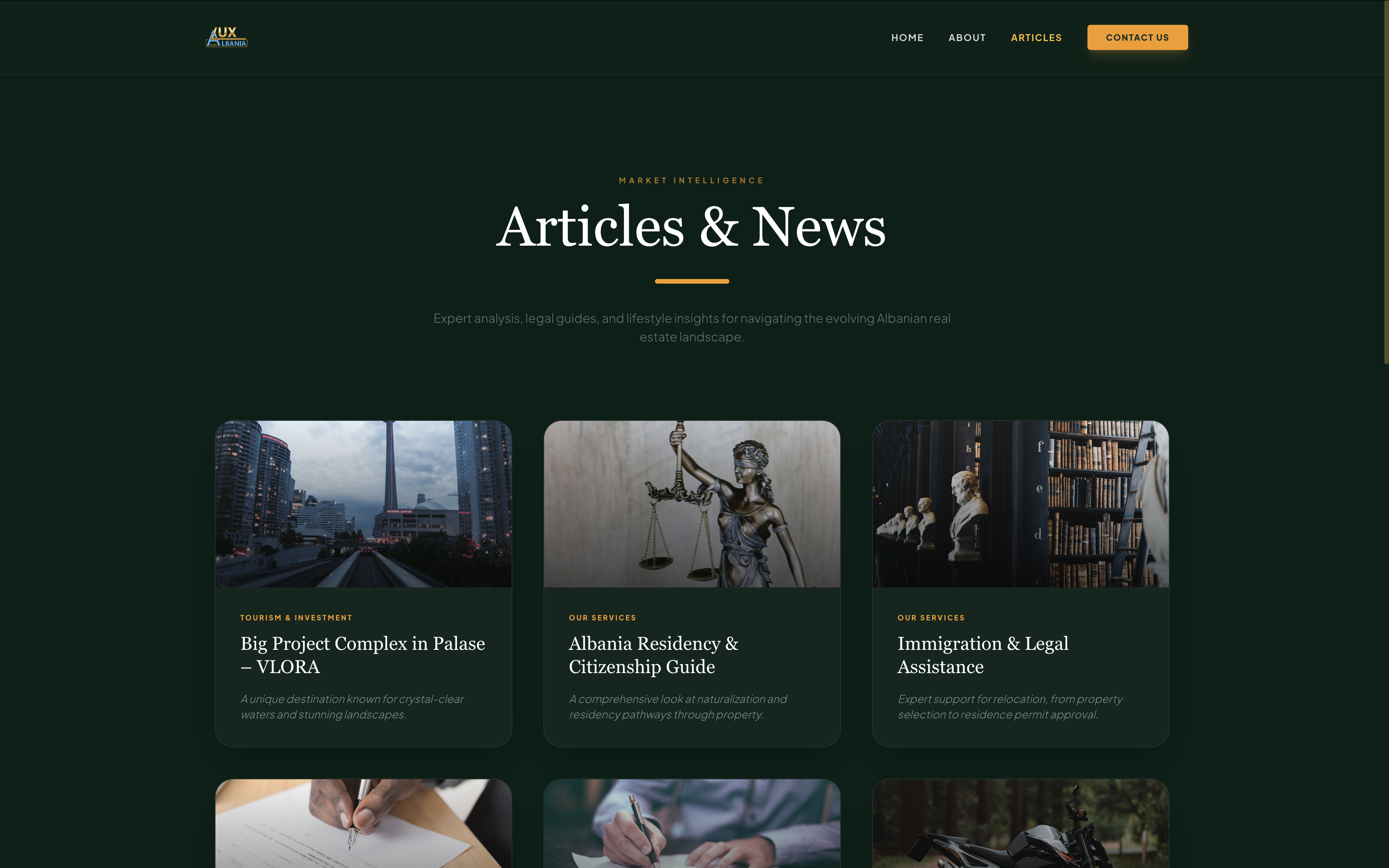 Lux Albania Home — articles and news page