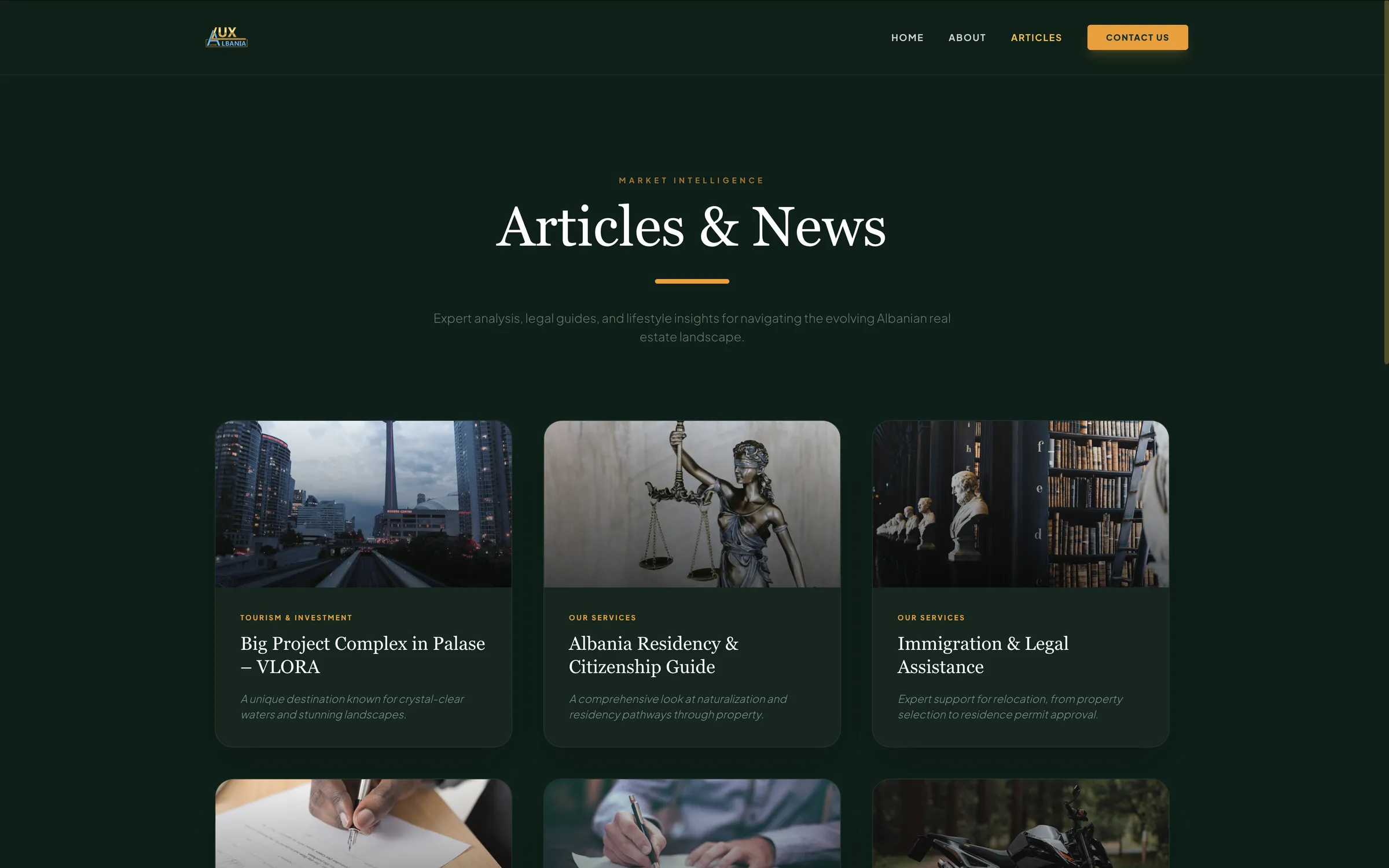 Lux Albania Home — articles and news page