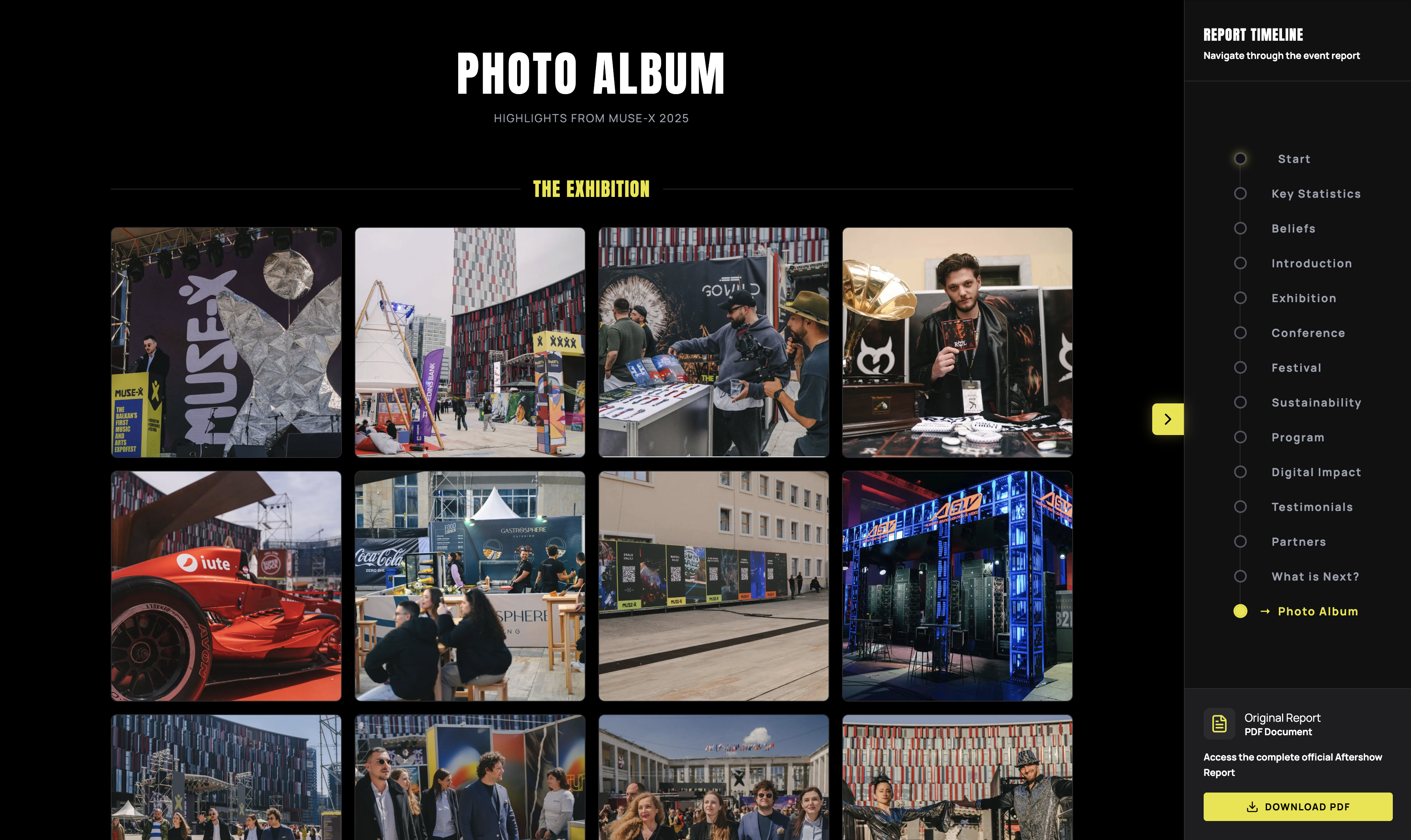 MUSE-X Aftershow Report — expandable photo album gallery