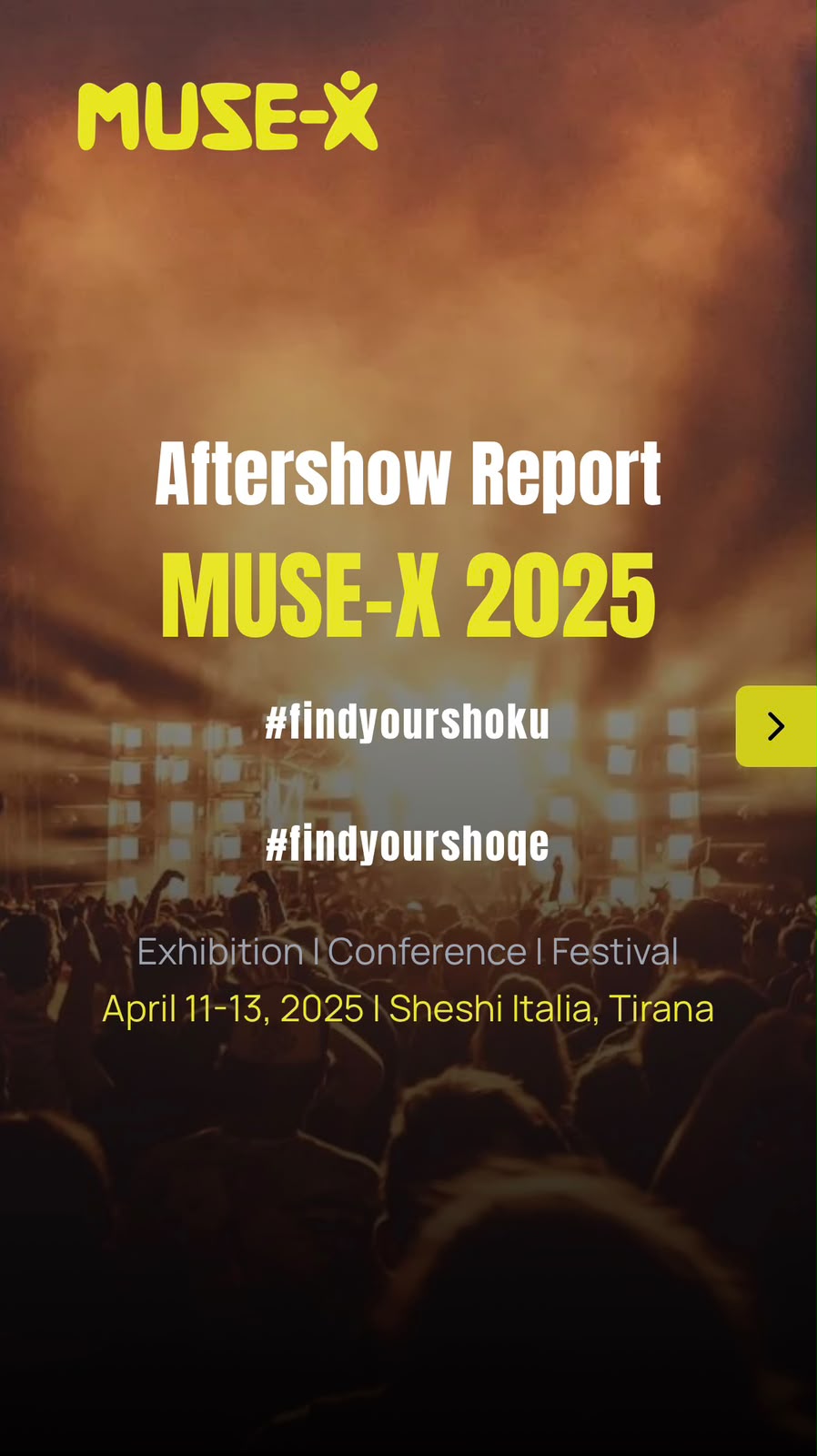 MUSE-X Aftershow Report — mobile hero