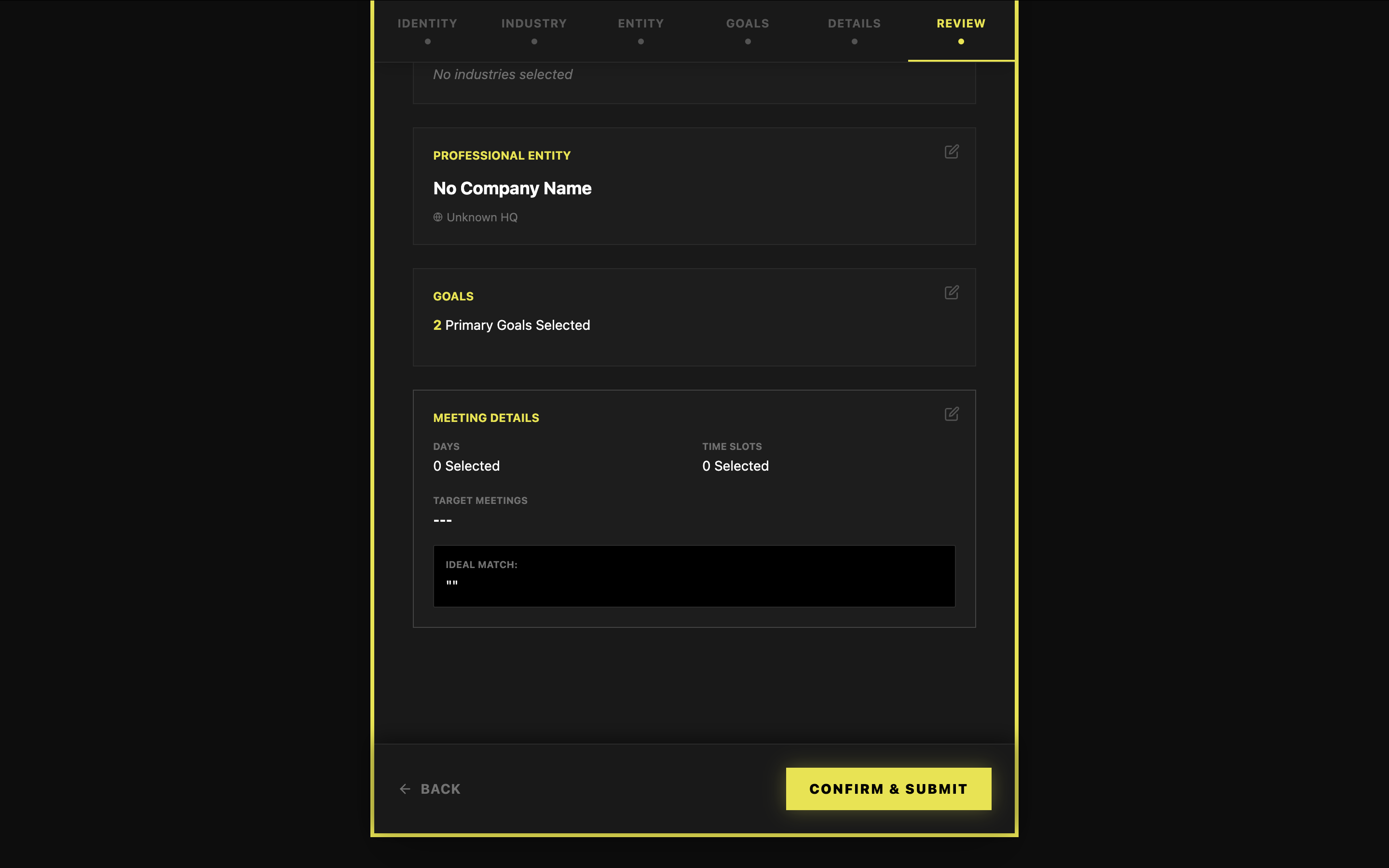 B2B Registration — review step