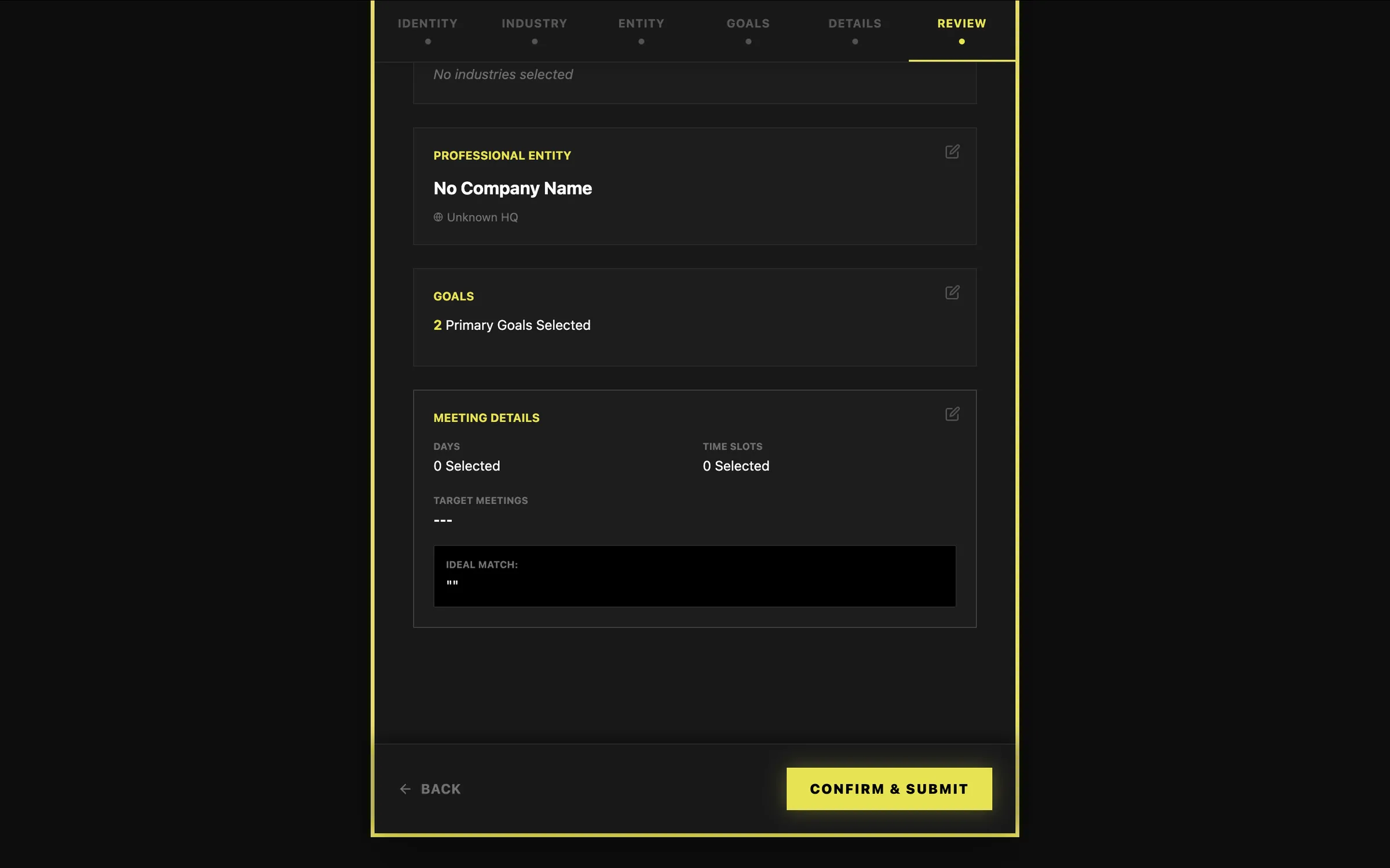 B2B Registration — review step