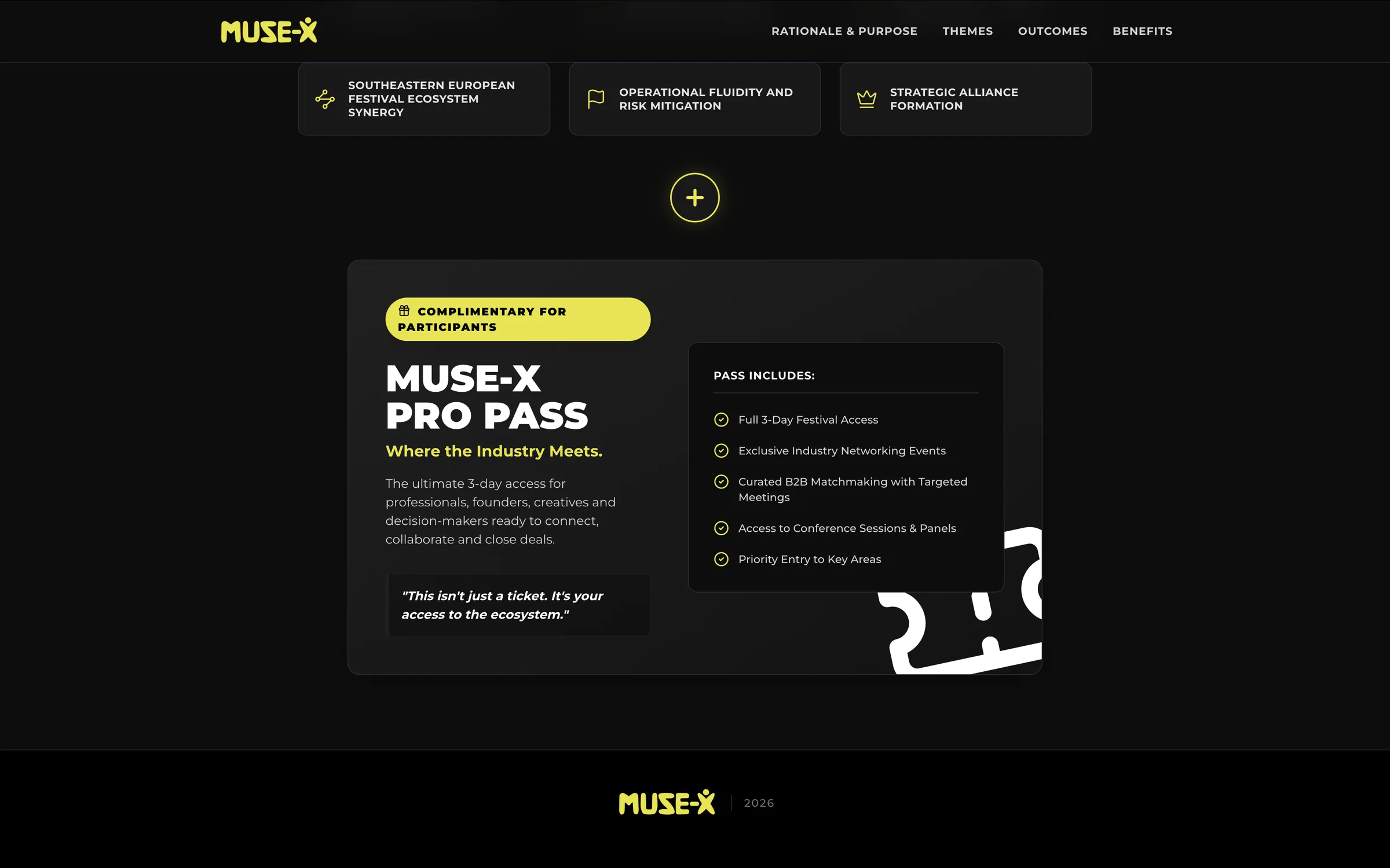 MUSE-X Pro Pass — complimentary access details