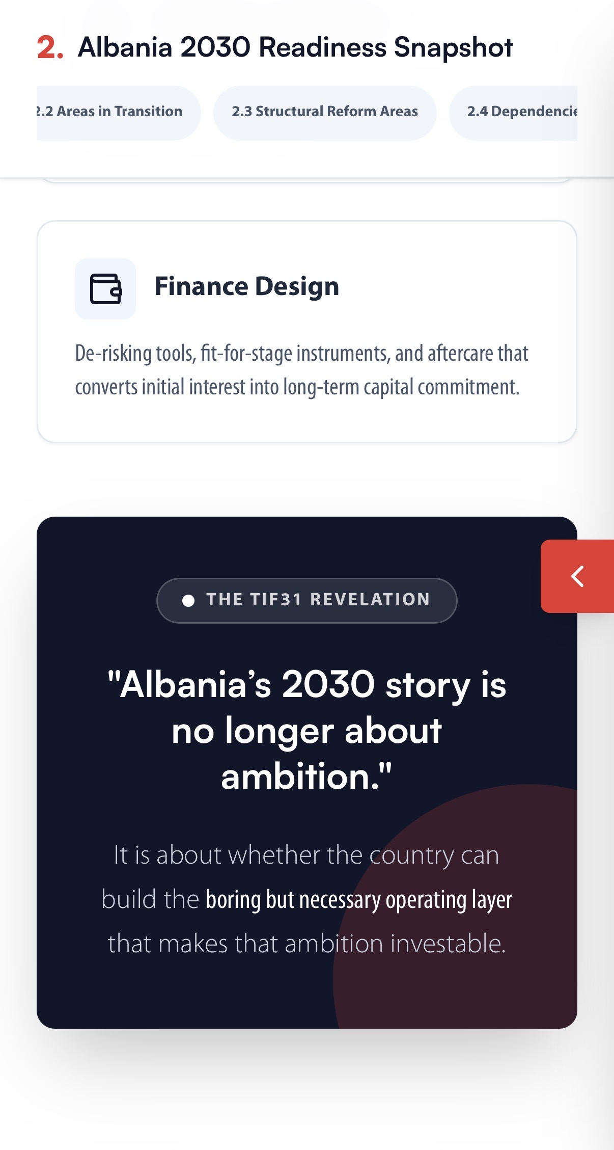TIF31 Market Analysis — Albania 2030 readiness snapshot, mobile