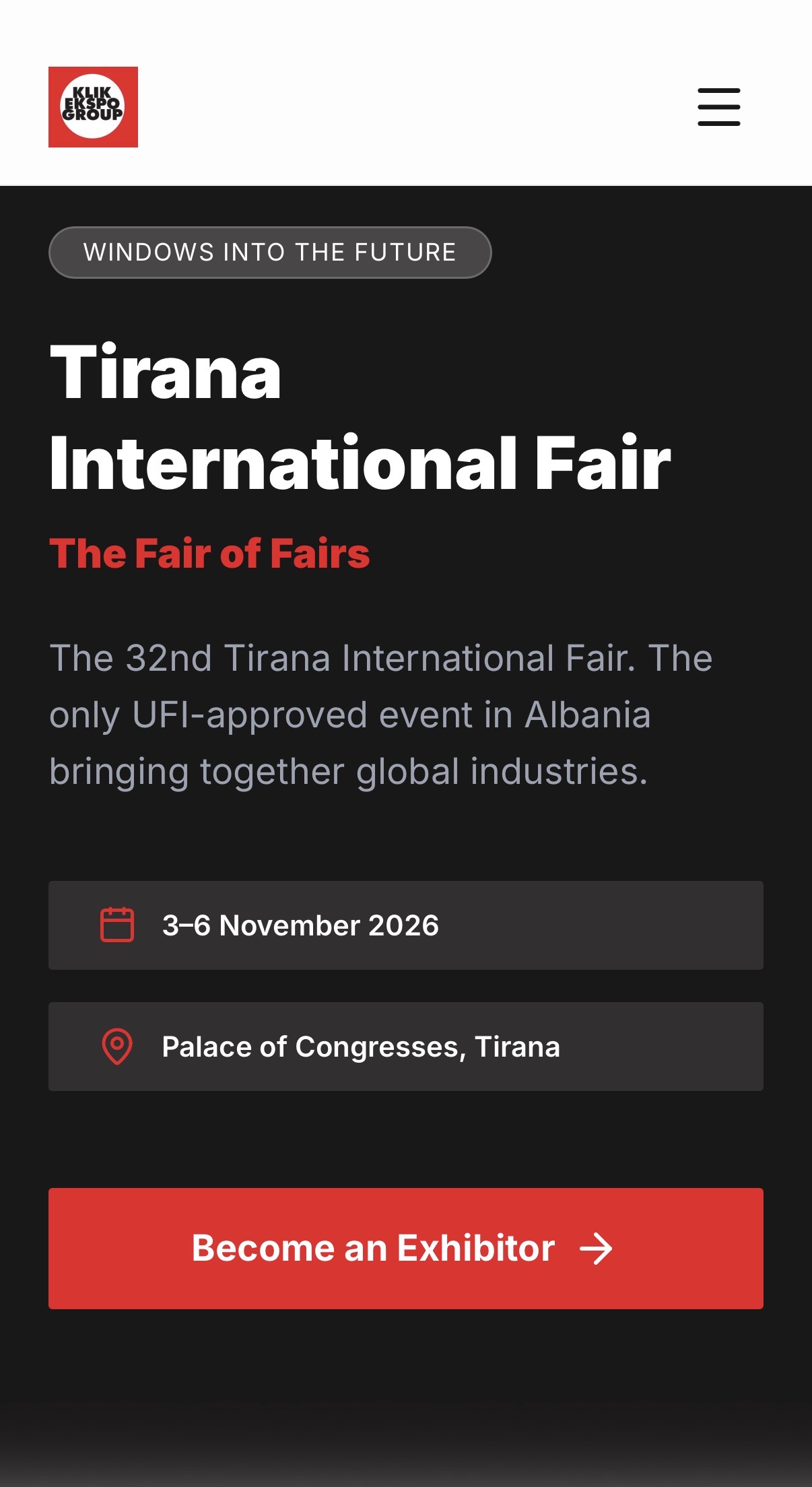 TIF32 — homepage hero, mobile